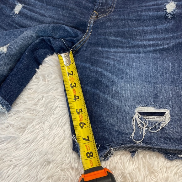 American Eagle OUTFITTERS CUTOFFS MENS SIZE 30 Dark Blue Distressed DENIM - Picture 3 of 8